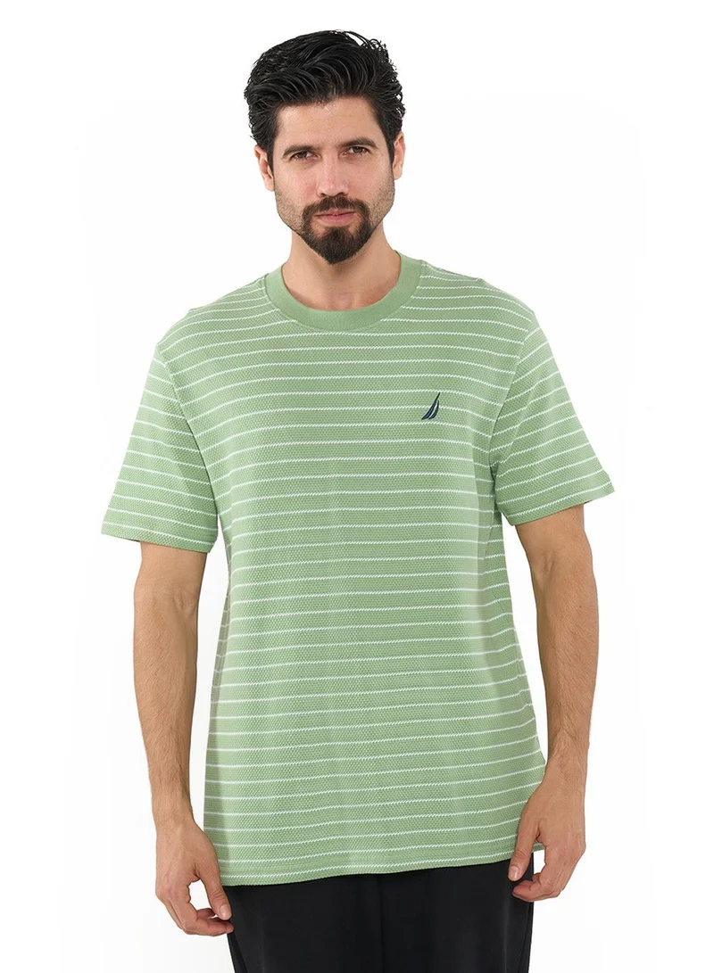 NAUTICA Striped Regular Fit Premium Cotton Crew Neck T-shirt